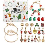 Advent 2024, 24 Day Christmas Countdown Calendar with 2 Bracelets, 22 Charms