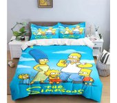 WooHoo Simpson Bedding Set,The Simpsons Duvet Cover,Anime Bart Simpsons Quilt Covers Bedroom for Children Gift