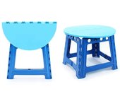 Plastic circular folding study, play table&chair set, children's furniture, blue and purple for children aged 3-8