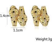 NewBuy 2024 New Fashion Gold Luxury Stainless Steel Wedding Jewelry AAA CZ Zircon Leopard Earrings Elegant Gift for Women