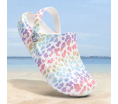 Women's fashionable tie-dye patterned clogs, lightweight two-wear garden clogs, non-slip and versatile summer beach slippers