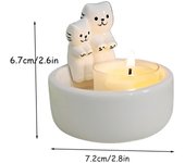 Cute Ceramic Cartoon Kitten Candle Holder Cat Heating Decoration Home Decor Candlestick for Christmas Halloween Candle Holders
