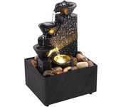 Tabletop Fountain Circulating LED Ring Lights r Water Ornaments Meditation Fortune Craft for Home Office