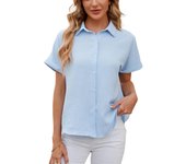 Summer Shirts & Blouses for Women Solid Color Chiffon Youthful Elegant Woman Top M Aesthetic Cool Social Chic Cute Tall Sale Of
