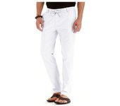 Pantalones casuales para hombre, cintura elástica suelta de gran tamaño, algodón versátil, chándal de color sólido