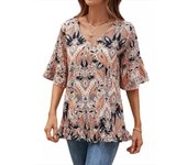 Summer Woman Top V Neck Loose Sale Of S Xl Cute and Elegant Korean Popular Clothes Shirts & Blouses for Women Tall Youth Vintage