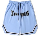 Pantalones cortos de baloncesto estampados de Los Ángeles para hombres, pantalones cortos casuales ligeramente elásticos con