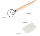 Walfos Whisk Semi-automatic Stainless Steel Manual Push Whip Rotary Handheld Cream Egg Mixer Baking Tools