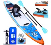 Paddle Surf, Incluye Asiento de Kayak, Aleta Desprendible, Doble Remo Ajustable, Kit de Reparación, 330 x 76 x 15 cm, Capacidad de Carga hasta 150 kg