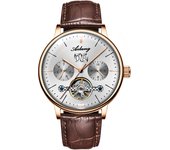 AILANG-Reloj de cuero para hombre, accesorio masculino de pulsera resistente al agua con mecanismo automático de tourbillon