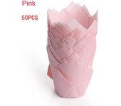 50Pcs Disposable Paper Cake Decoration Tools Mold Tulip Flower Chocolate Cupcake Wrapper Baking Cake Muffin Paper Cups