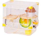 Jaula para Hámster Roborowski Jaula para Hamster 27 * 20.5 * 47cm jaulas Hamsters Grande con Tubos Bebedero comedero Aleatorio (156)