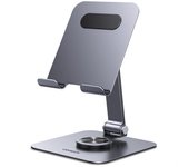 UGREEN Aluminium Rotating Table Tablet Stand, Foldable Stand Compatible with Samsung Tab, Redmi Pad, iPad Pro Air Mini, iPhone 16, Galaxy S25 S24 Ultra and Others 4-12.9 Inches