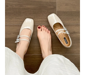Spring New Women Shoes Red Ladies Elegant Shoes Square Heel Casual Dress Outdoor Ballerinas