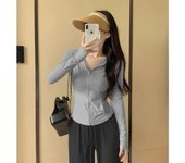 Top de protección solar de seda de hielo para mujer, moda de verano, ropa de Yoga adelgazante, chaqueta fina, cárdigan, nuevo modelo 2024, amarillo