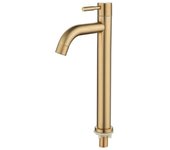 Grifo de Baño SUS304 con Cepillo Dorado Acero Inoxidable Single Cold Tap para Lavabo Partes de Desagüe Estilo Palanca Adecuado para Fregadero de Baño