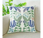 Nordic Simple Flowers Embroidery Pillowcase Luxury Cotton Woolen Embroidered Floral Tulip Lily Cushion Cover Livingroom Decor