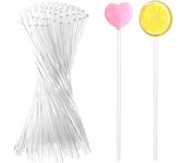 100Pcs Acrylic Sticks 6 Inch Clear Reusable Candy Cake Pops Stick for Making Lollipops Cake Pops Cupcake Toppers Baking Tools