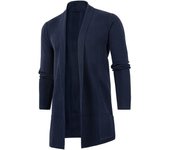 Chaqueta De Punto Para Hombre 2025 Estilo Casual Manga Larga Abrigo De Viento Medio Longitud Otoño Invierno Outerwear