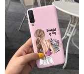 For Samsung A7 2018 Case Beautiful Sunflowers Couple Heart Back Case For Samsung Galaxy A7 2018 SM-A750F Candy Matte Cases