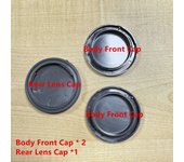 Black Gray Camera Rear Lens +Body Front Cap for Sony E Mount ZVE1 A6700 A1 A7C II A7 A7R A7S A9 III IV A7CR as ALC-B1EM
