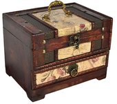 Creative Retro Distressed Storage Box Intricate Carved Vintage Wooden Treasure Box Antique Design Multifunctional Jewelry Box