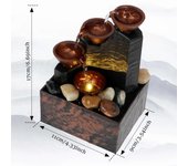 Tabletop Fountain Circulating LED Ring Lights r Water Ornaments Meditation Fortune Craft for Home Office