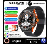 relojes inteligentes For Android iOS Rugged Militarysmartwatch Men HD AMOLED Bluetooth Call GPS Track 500 mAh 3ATM Waterproof