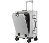 maleta de cabina Un marco de aluminio multifuncional para maletas con un nuevo portavasos USB de 20 / 24 pulgadas y una puerta de embarque de gran capacidad maletas de viajes cabina