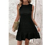 New mini sleeveless ruffled summer dress, women's casual loose shorts, 2024 beach vacation elegant dress