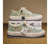 Zapatillas de pescador transpirables para hombre, de lona, versátiles, cómodas, planas, con cordones, nuevas para 2025