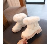 Kids Winter Velvet Warm Boots Baby Toddler Leather Snow Boots Childrens Girls Waterproof Shoes Little Boys Outdoor Boots