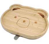 Plato de bambú y madera plato de bebé accesorio plato de comida de dibujos animados babosa ventosa de bambú y madera para niños juego de vajilla