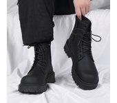 Martin botas de los hombres nuevo verano negro casual botas de cuero