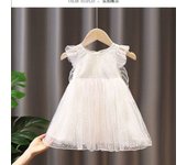 Bebé Internet celebridad alas falda verano nueva versión coreana niñas extranjero hilo esponjoso princesa vestido niñas vestido de gasa