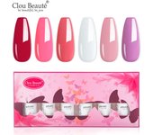 Clou Beaute 8ml Gift Set Kit UV LED Gel Varnish Soak Off Nail Art Gel Nail Polish Pure Nail Color Base Coat No Wipe Top Coat
