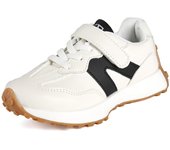 Zapatos para niños, niñas y niños, zapatillas de deporte para niños pequeños, zapatos planos de cuero PU transpirables para bebés, zapatos de tenis rosa/negro/gris, talla 21 ~ 36