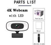 4K 1080P Mini 2K Full HD Webcam With Microphone 15-30fps USB Web Cam For Youtube PC Laptop Video Shooting Camera