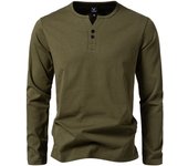 Autumn England Style Long Sleeve T-shirts Comfortable 300gsm Heavy Fabric Tops Fashion Buttons V Neck Vintage Cotton Casual Tees