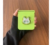 Cute Korean Rabbit Bunny Holder Ring Simple Case for Galaxy Z Flip 5 5G Z Flip5 Flip5 Zflip5 Zflip5 Z Flip 5 Shockproof Cover