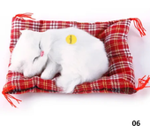 Juguetes de peluche de simulación de animales para niños, muñeco de felpa para dormir, gatos con sonido, decoraciones de juguete, regalo de cumpleaños para niños