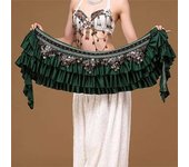 New Tribal Bellydance Clothes Gypsy Costume Accessories Fringe Wrap Coins Belts Hip Scarf Belly Dance Belt