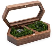 Square Earrings Organizer Engagement Ceremony Gift Jewelry Box Presentation Box Ring Box Ring Bearer Box Wooden Storage Box