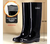 Botas de goma impermeables adulto antideslizante zapatos de lluvia largo caliente hasta la rodilla zapatos altos de agua