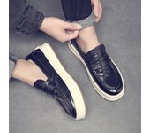 Zapatos de cuero de cuero de los hombres de la tendencia de la plataforma zapatos casuales de moda ligera zapatos de los hombres