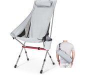 Silla Plegable de Camping – Silla de Exterior Ajustable en 3 Alturas (96/98/100 cm), Portátil y Fácil Montaje, para Acampada, Playa, Fiestas – Soporta 150 kg, Ligera