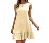 2025 spring and summer fashion versatile sleeveless crew neck dress