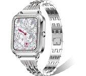 Reloj inteligente (responder/hacer llamadas), reloj inteligente para mujer, resistente al agua IP67, esfera de diamante