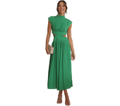 Vestido de mujer dulce moda calle verano y otoño casual stand collar macaron off-waisted vestido largo
