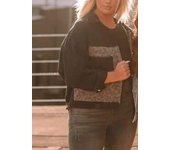 Women Denim Jacket Plus Size Leopard Coat Long Sleeves Spring Autumn 48 46 44